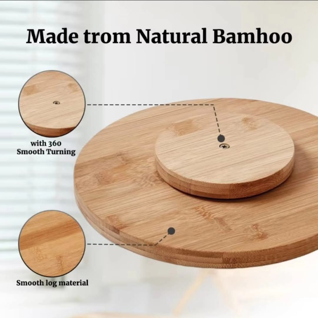 Single layer Bamboo rotating spice rack/Lazy Susan - Image 7
