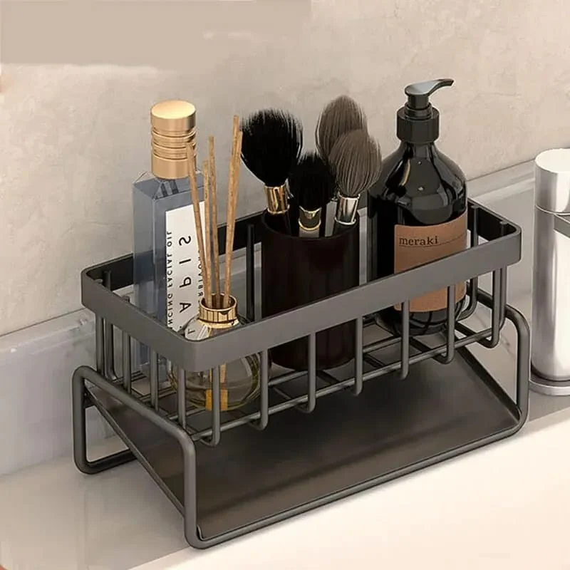 Sink Caddy with Water Draining Tray/Multifunctional Sink Sponge Detergent storage Rack - Image 5