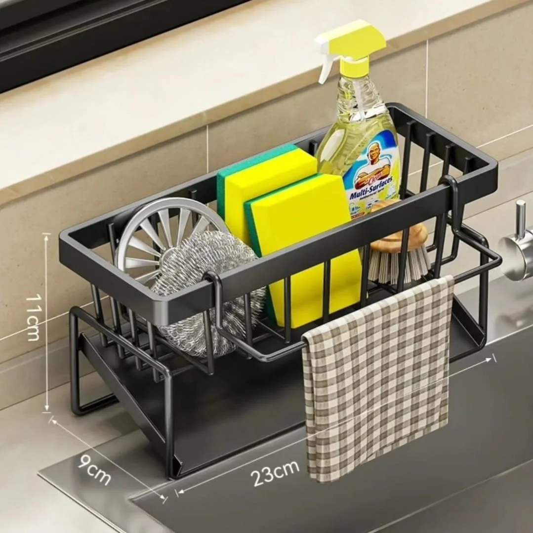 Sink Caddy with Water Draining Tray/Multifunctional Sink Sponge Detergent storage Rack - Image 8