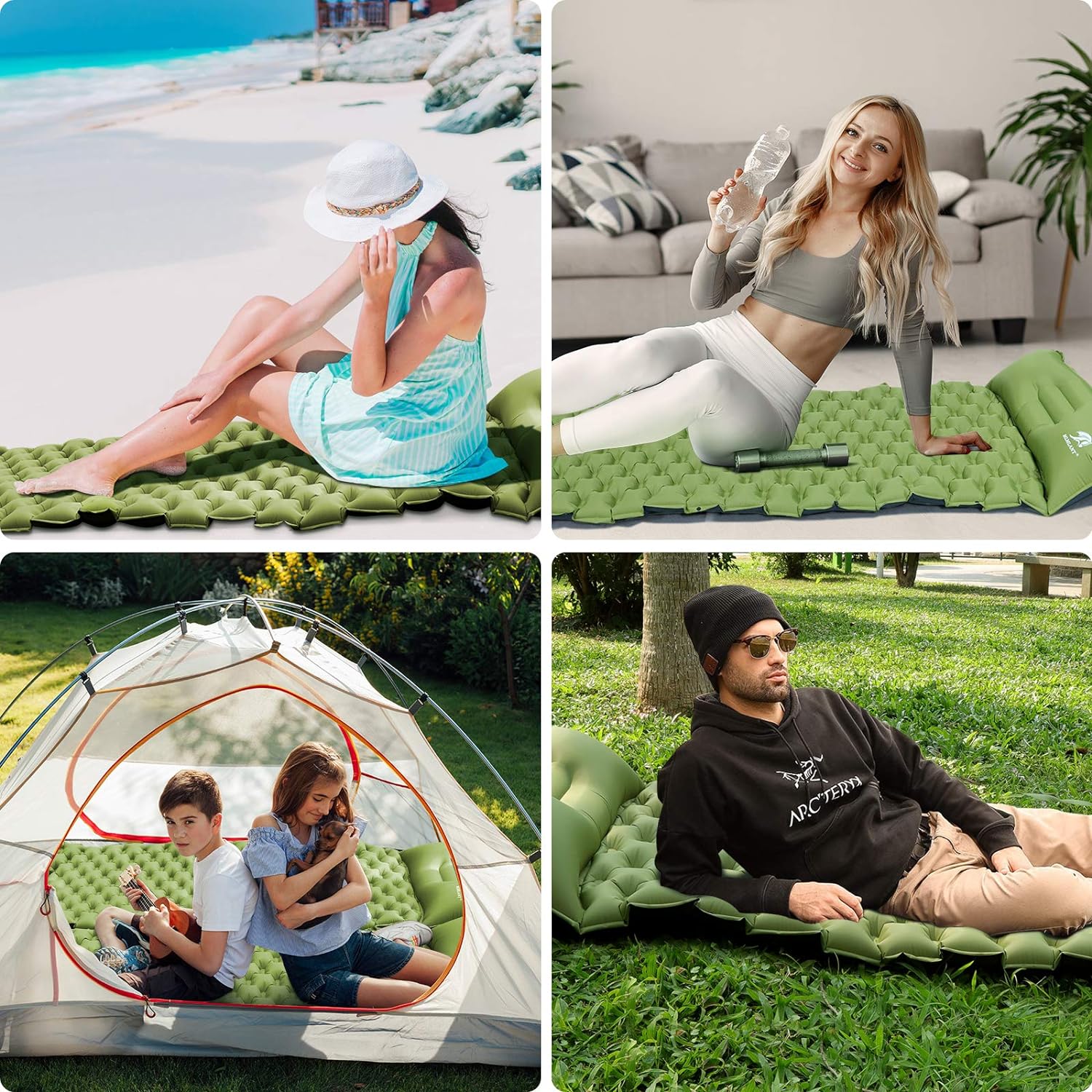 Sleeping pads with pillow and Air foot pump - Image 3