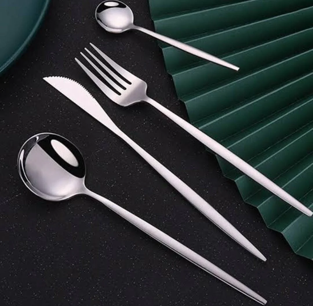 Slim Feng Silver Stainless Cutlery (24 pieces) - Image 2