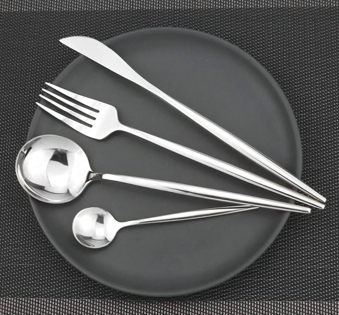 Slim Feng Silver Stainless Cutlery (24 pieces) - Image 3