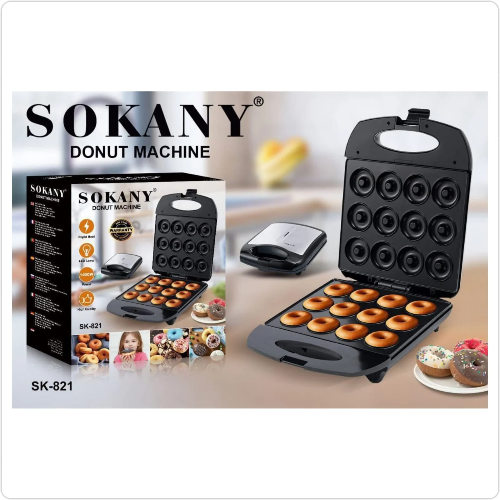 Sokany 12pcs Donut Doughnut Maker - Image 3