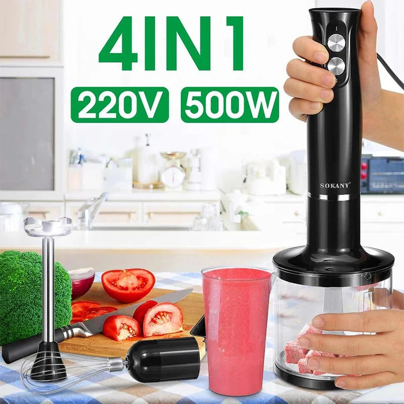 Sokany 4-in-1 Multifunction Hand Blender, Food Processor, Egg Beater Mixer - Image 3