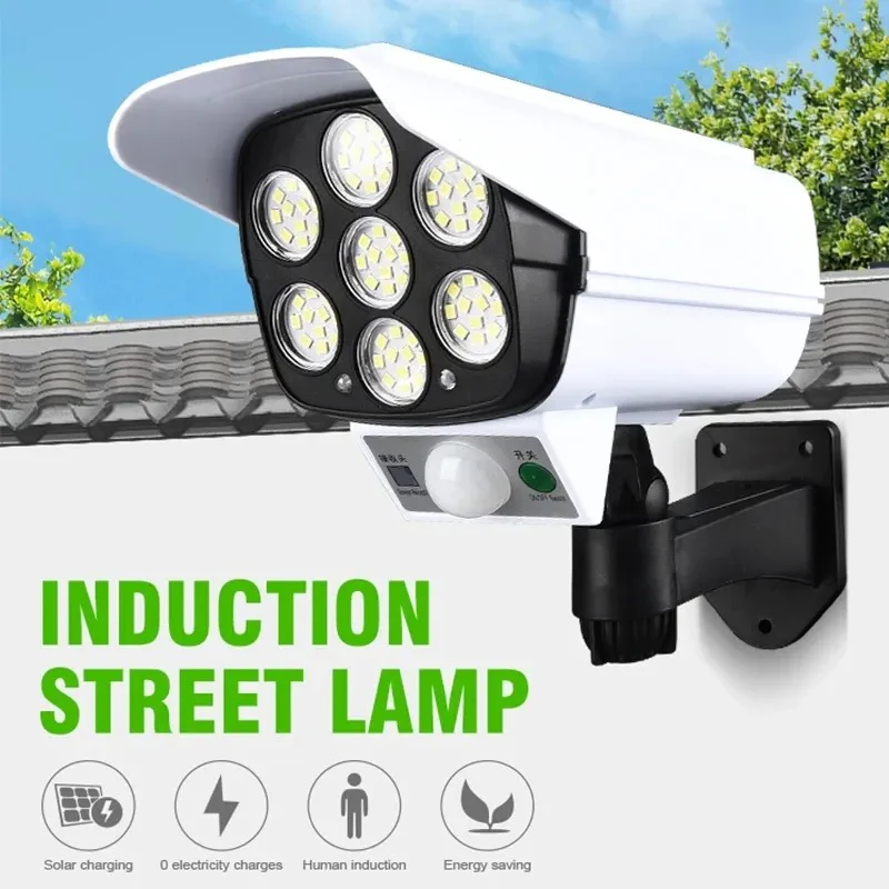 Solar 77 LED Dummy Security Camera Like Light Monitor Sensor Wall Lamp Garden Outdoor - Image 3