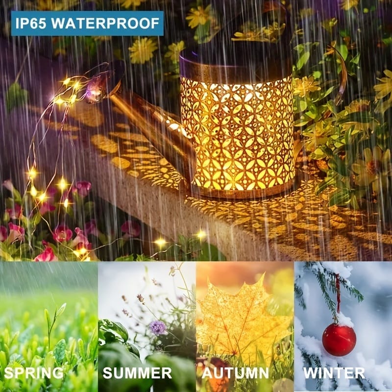 Solar Watering Can light With Shepherd Hook - Image 2