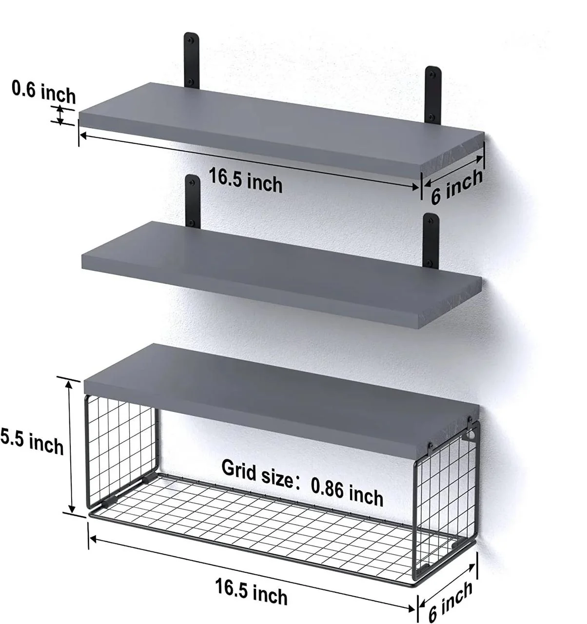 Solid pine wood bathroom floating shelves - Image 15