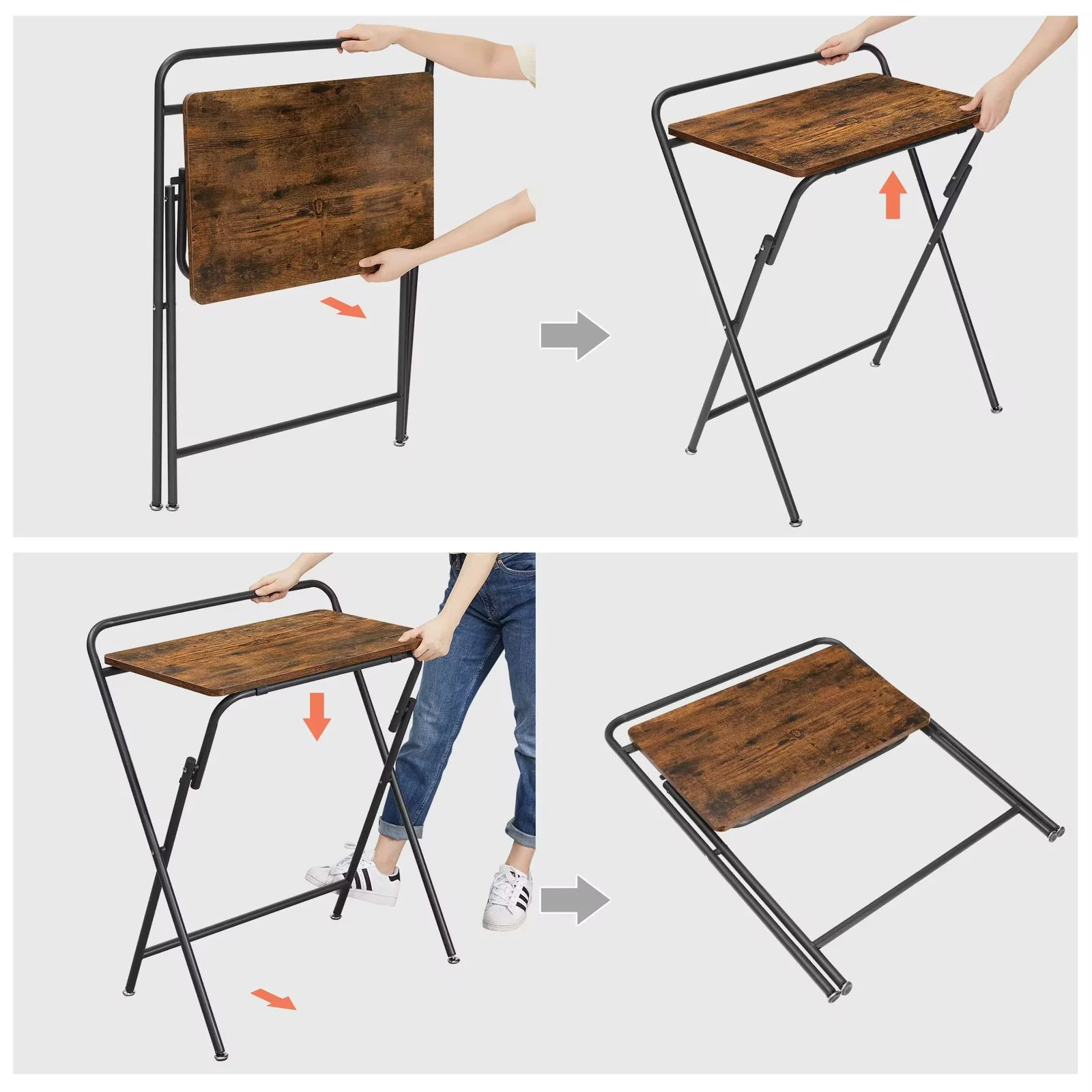 Space Saving Industrial Style Foldable Desk - Image 4