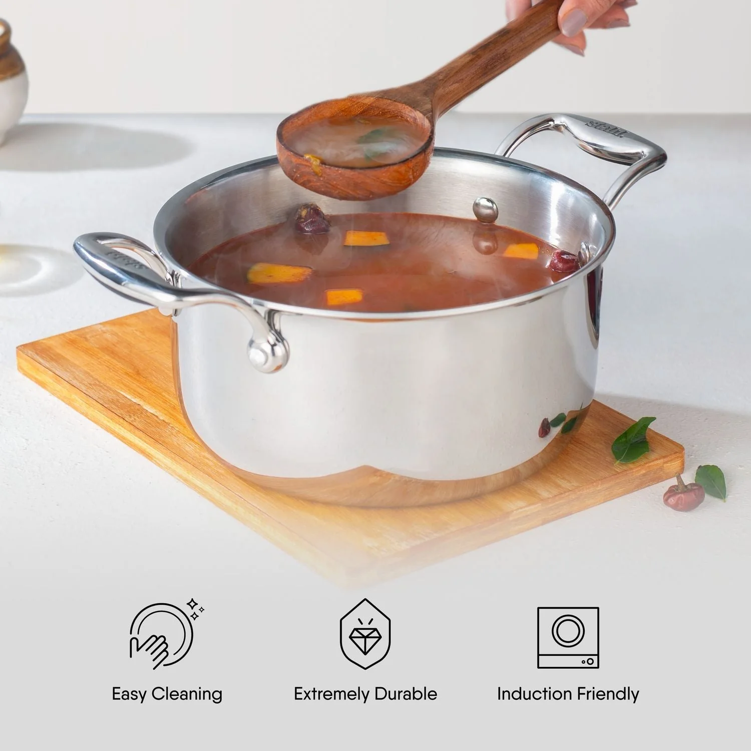 Stahl Stainless Steel Sauce Pot / Casserole Triply Artisan Series | Induction Ready - Image 6
