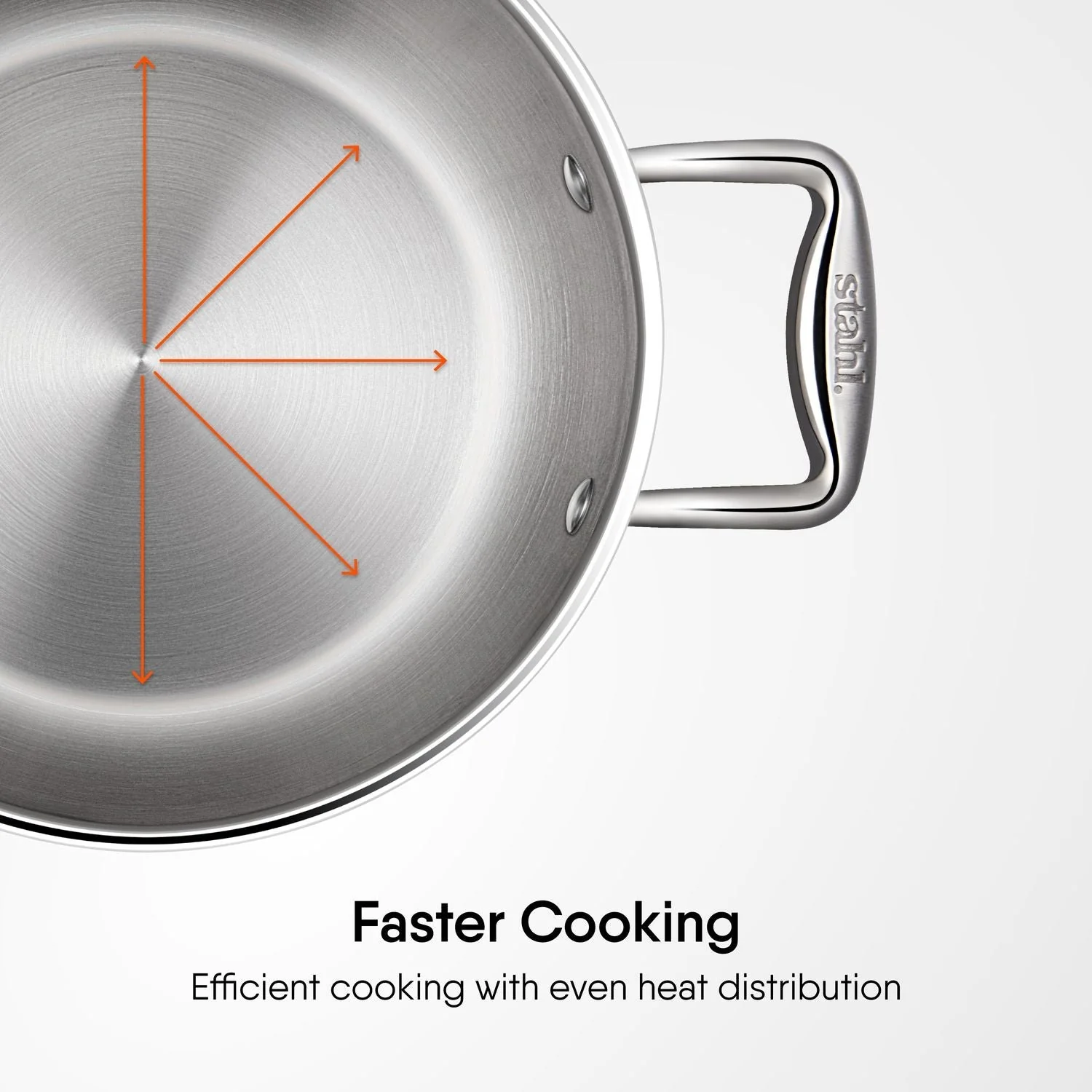 Stahl Triply Stainless Steel Wok-Style Deep Frying Pan | Artisan Hybrid Series - Image 4