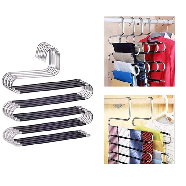 Stainless steel 5 layered trouser hangers - Image 3
