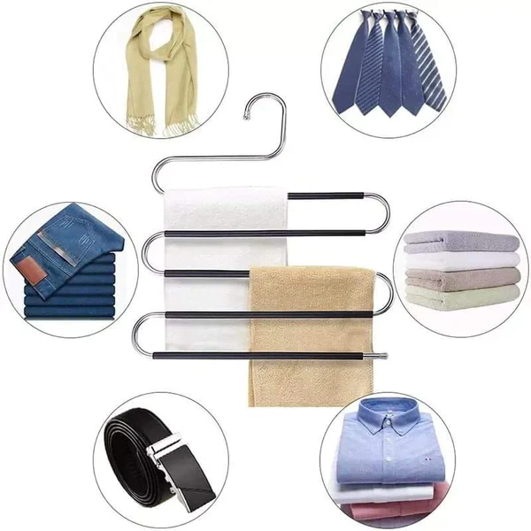 Stainless steel 5 layered trouser hangers - Image 4