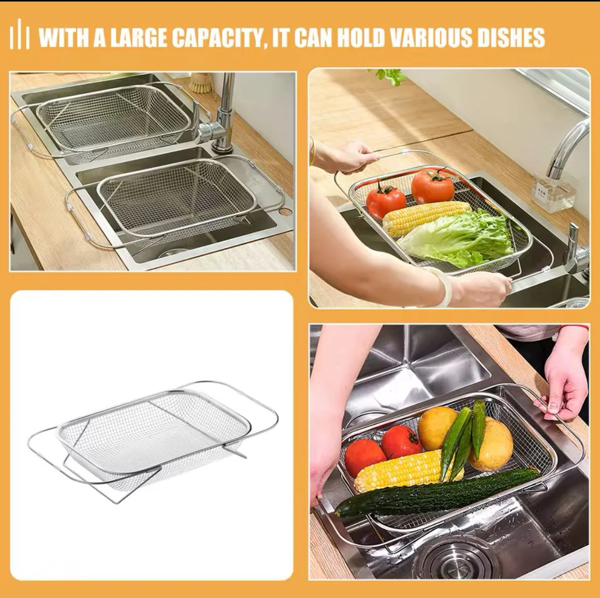 Stainless Steel Expandable Over-The-Sink Colander - Image 4
