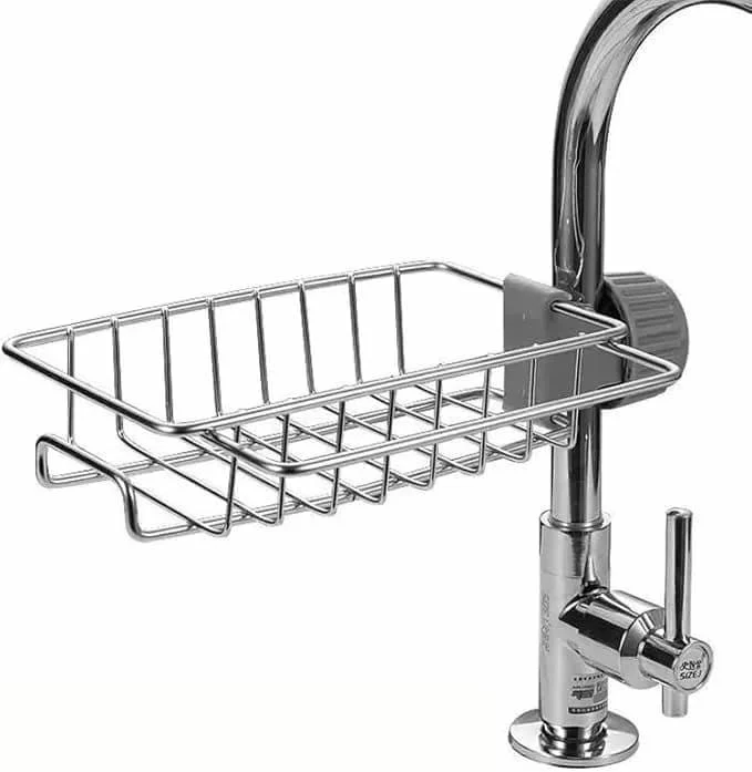 Stainless steel faucet rack / sink tidy with towel rack - Image 4