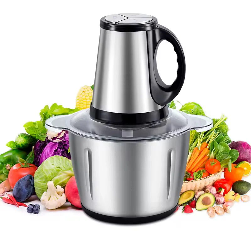Stainless Steel Meat Blender Meat Mincer Grinder Electric Food Chopper For Meat Vegetables Fruits Nuts With 4 Sharp Blades, Meat Grinders With Bowl Heavy For Kitchen - Image 7