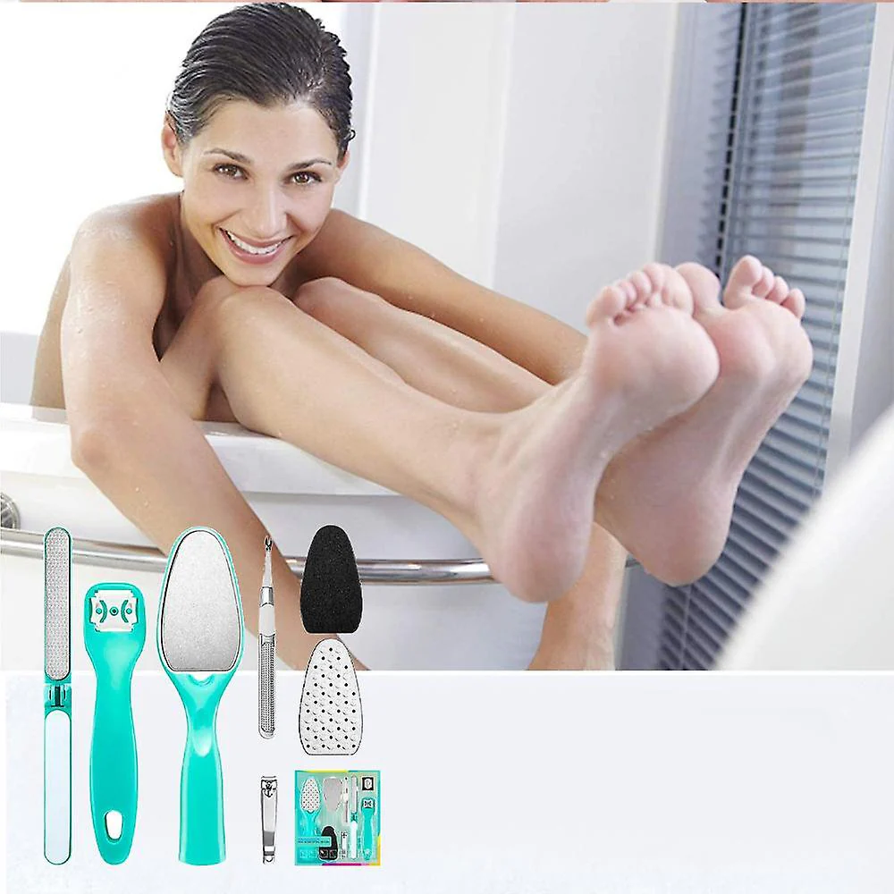 Stainless Steel Pedicure Kit Professional Exfoliation Calluses 7 Pcs Foot File Set For Women And Men At Home Or Travel Or Salon To Foot Care - Image 4