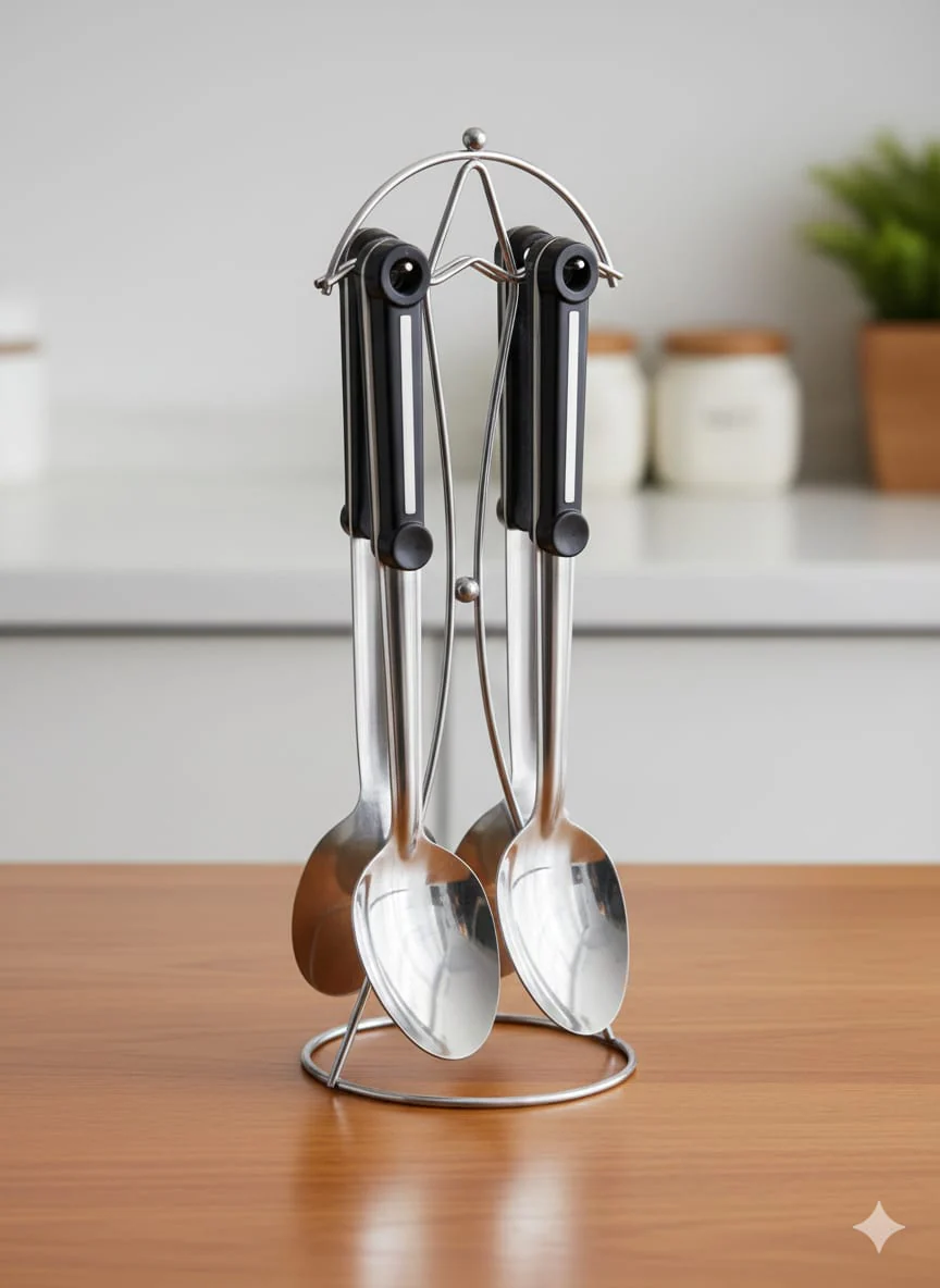Stainless steel serving spoon rack - Image 2