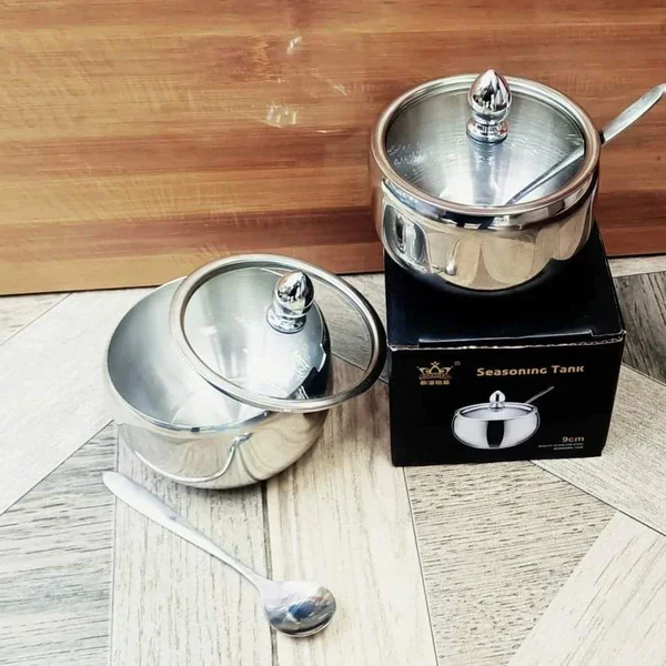 Stainless Steel Sugar Dish Set - Image 3