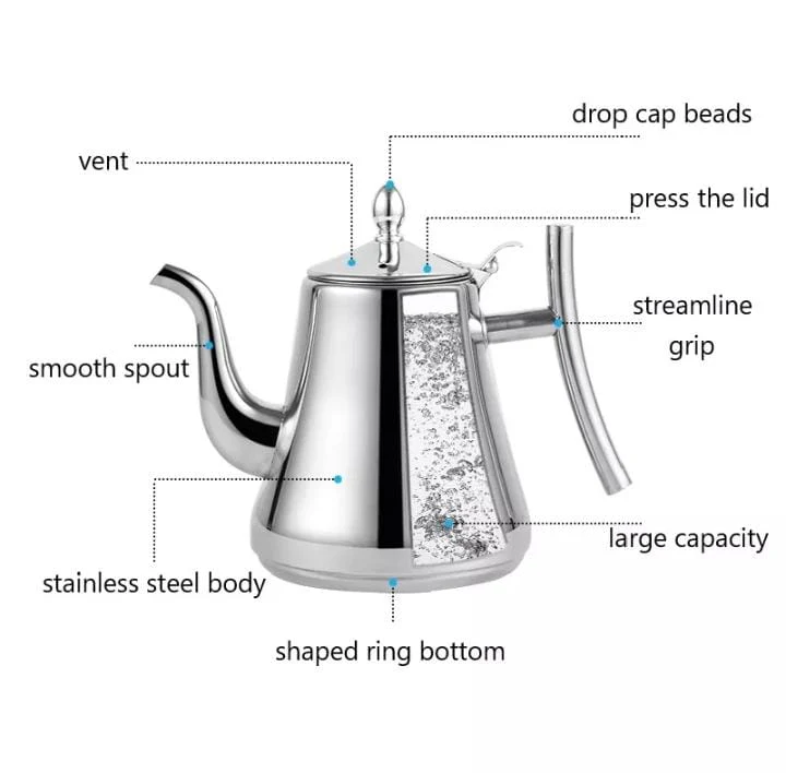 Stainless steel tea pot with infuser filter. - Image 3
