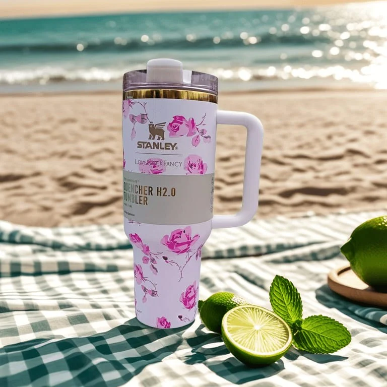 Stanley x LoveShackFancy Tumbler – 1.2L Floral Vacuum-Insulated Mug with Straw Lid - Image 10
