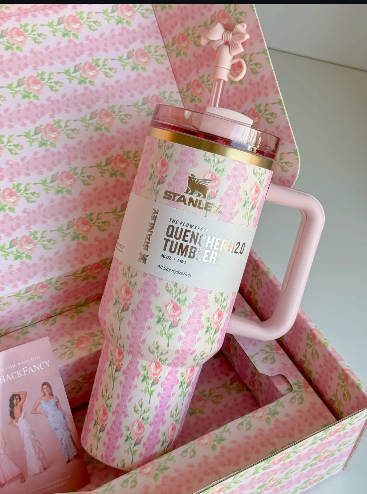 Stanley x LoveShackFancy Tumbler – 1.2L Floral Vacuum-Insulated Mug with Straw Lid - Image 8