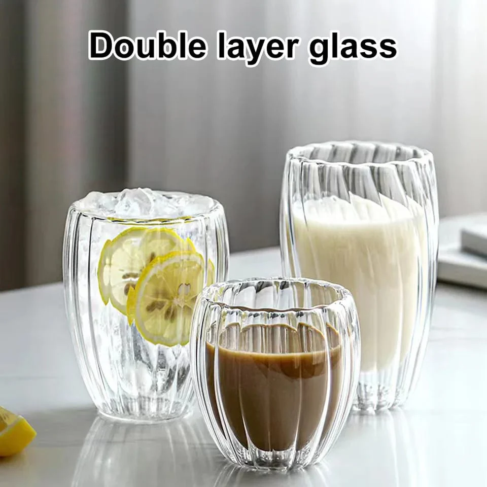 Stripe Double Wall Glass Mug - Image 2