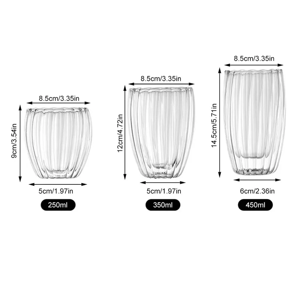 Stripe Double Wall Glass Mug - Image 3