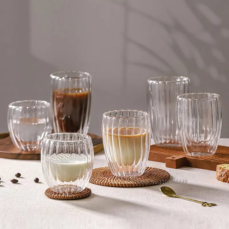 Stripe Double Wall Glass Mug - Image 4