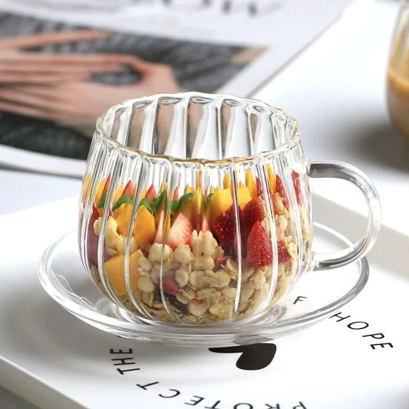 Stripped Pumpkin Bhape Borosilicate Cups 2PCS - Image 2