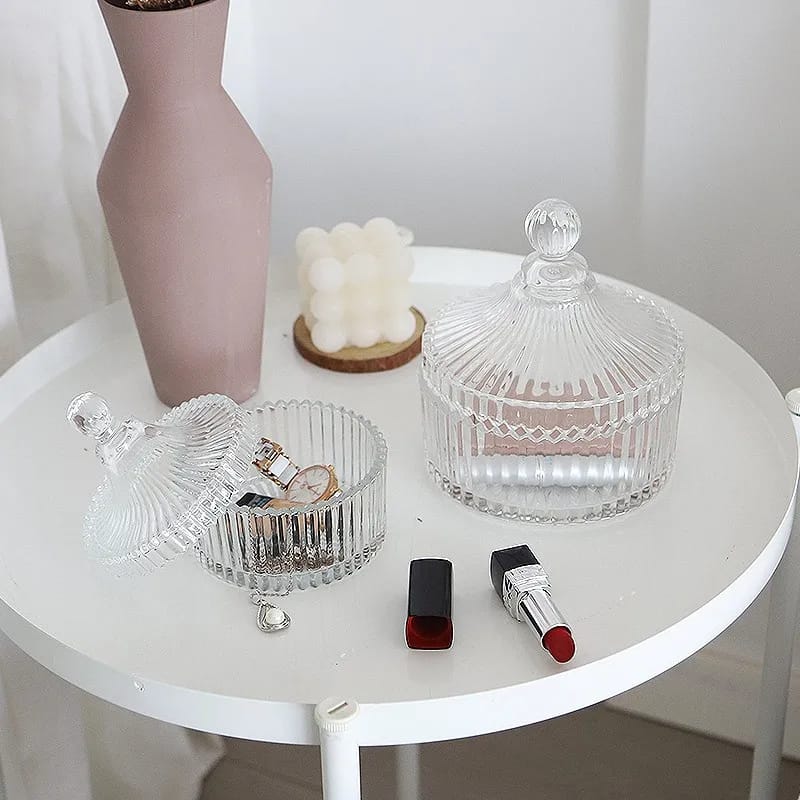 Dome Shape Glass Sugar Serving Bowl with Lid Candy Dish - Image 6
