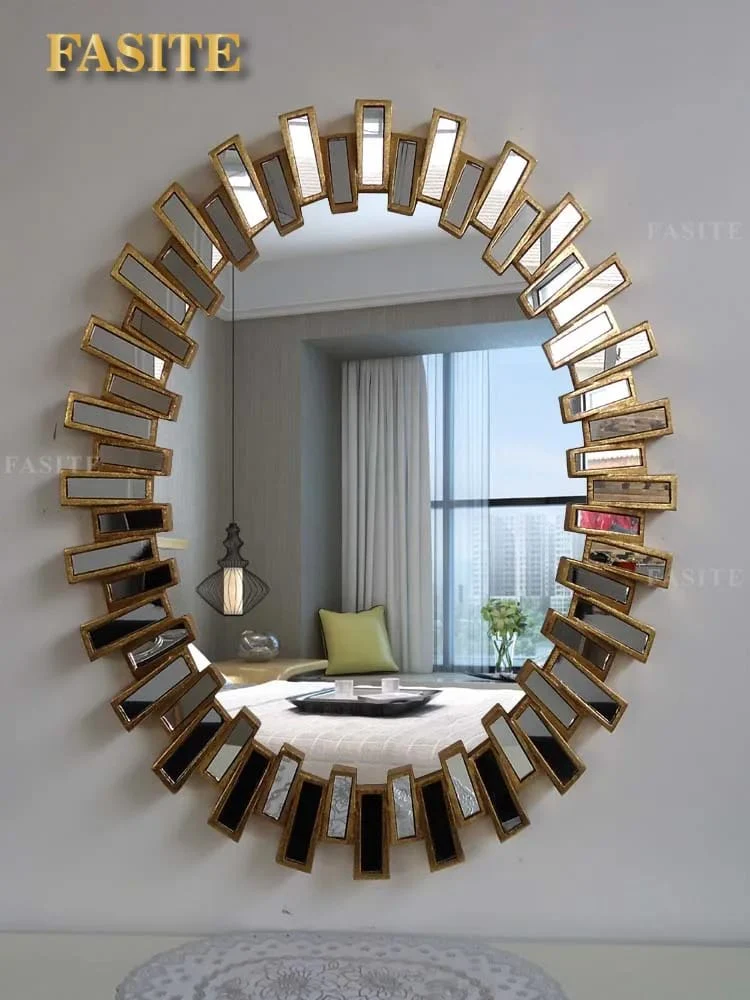 Sunburst Oval Luxury Wall Decor Mirror – Gold (95x70cm) - Image 2