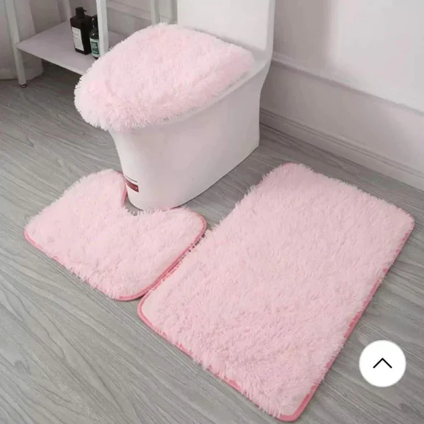 Super absorbent 3pcs fluffy toilet mat set - Image 5