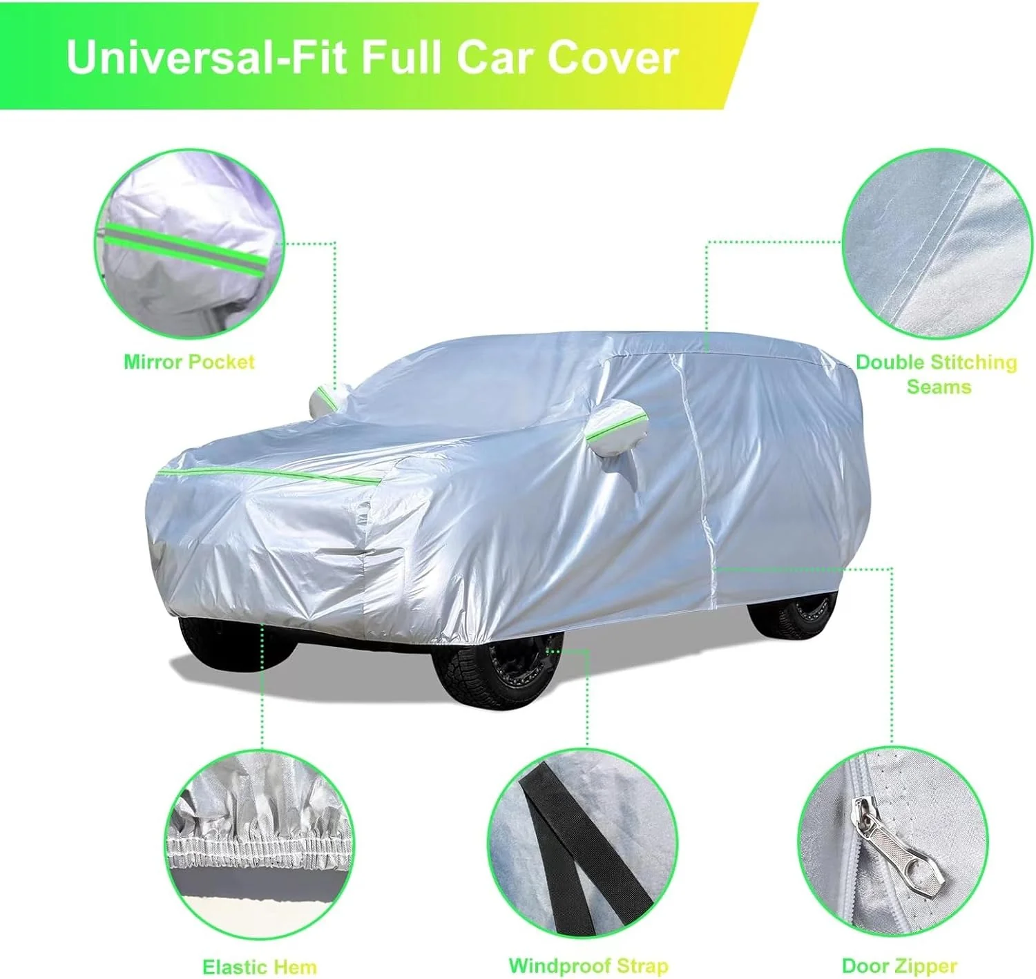 Premium SUV Car Cover (175–190 inches) – All-Weather Protection, Waterproof & Hail Resistant – Dupont Oxford Fabric with Door Zipper Sun, Dust & Rain Shield for Toyota, Subaru, Honda | Buy in Kenya - Image 3