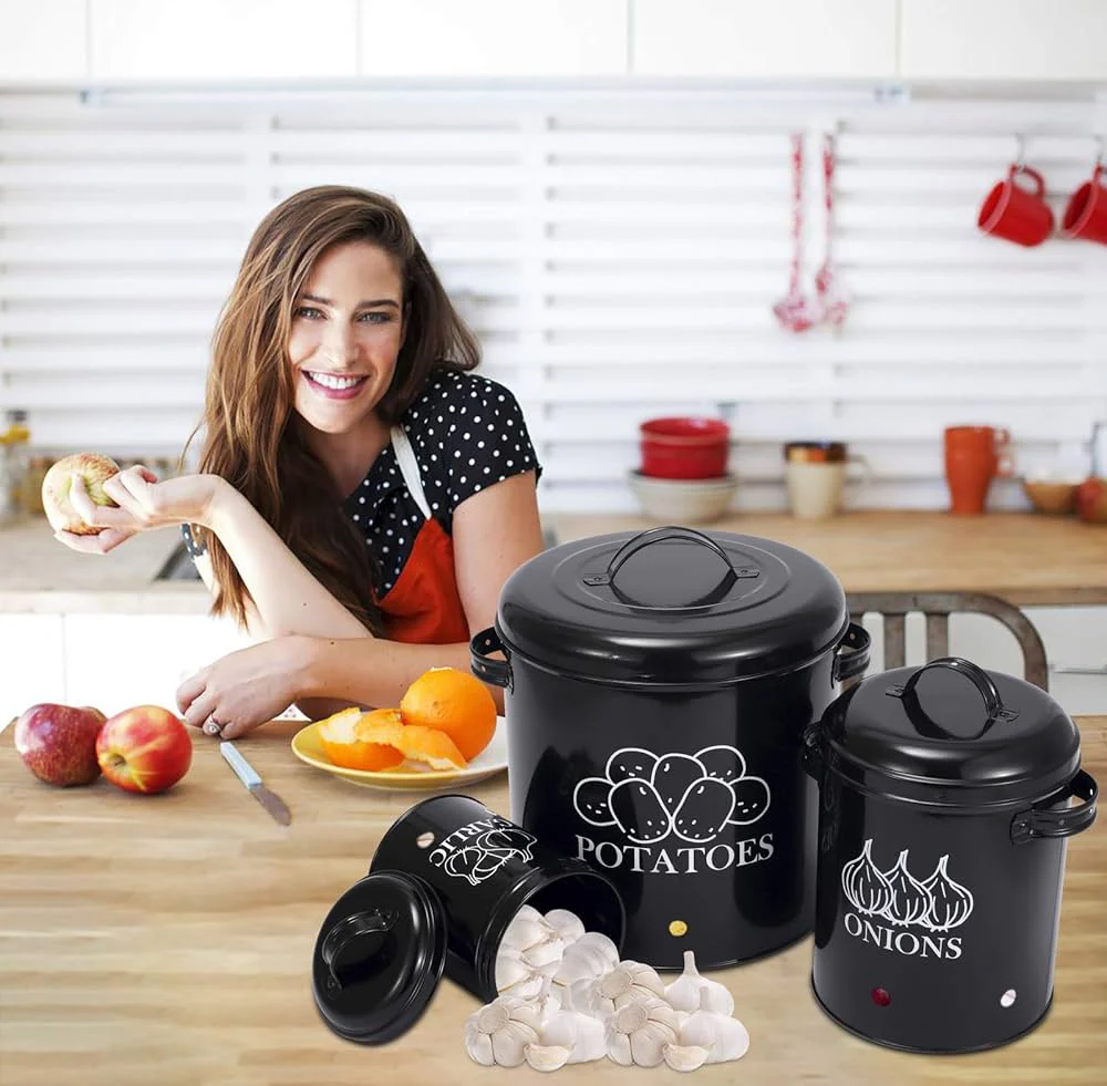 TDT-01 3pc Potato, onion, garlic 3in1 perforated storage bins - Image 3