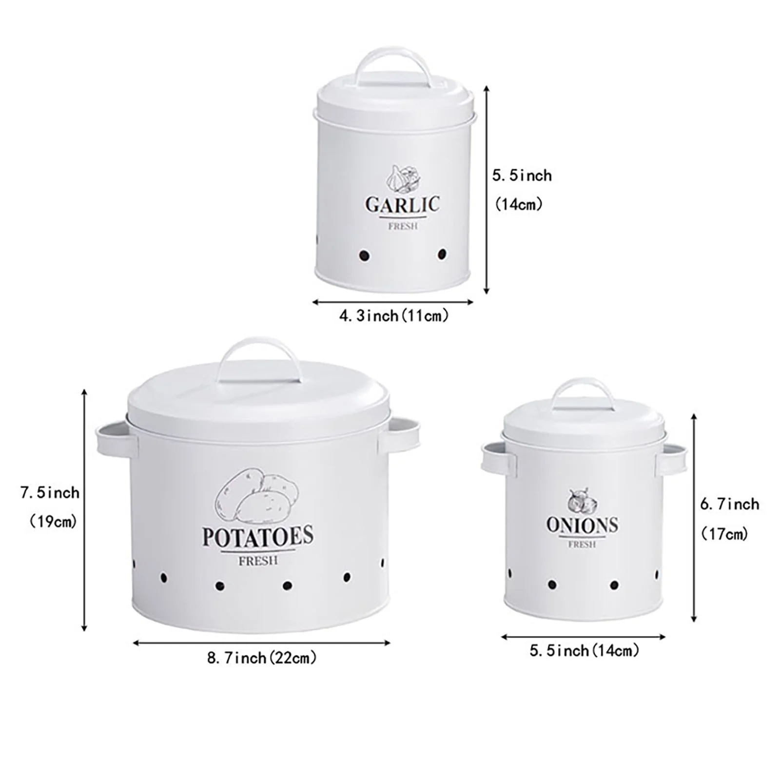 TDT-01 3pc Potato, onion, garlic 3in1 perforated storage bins - Image 6