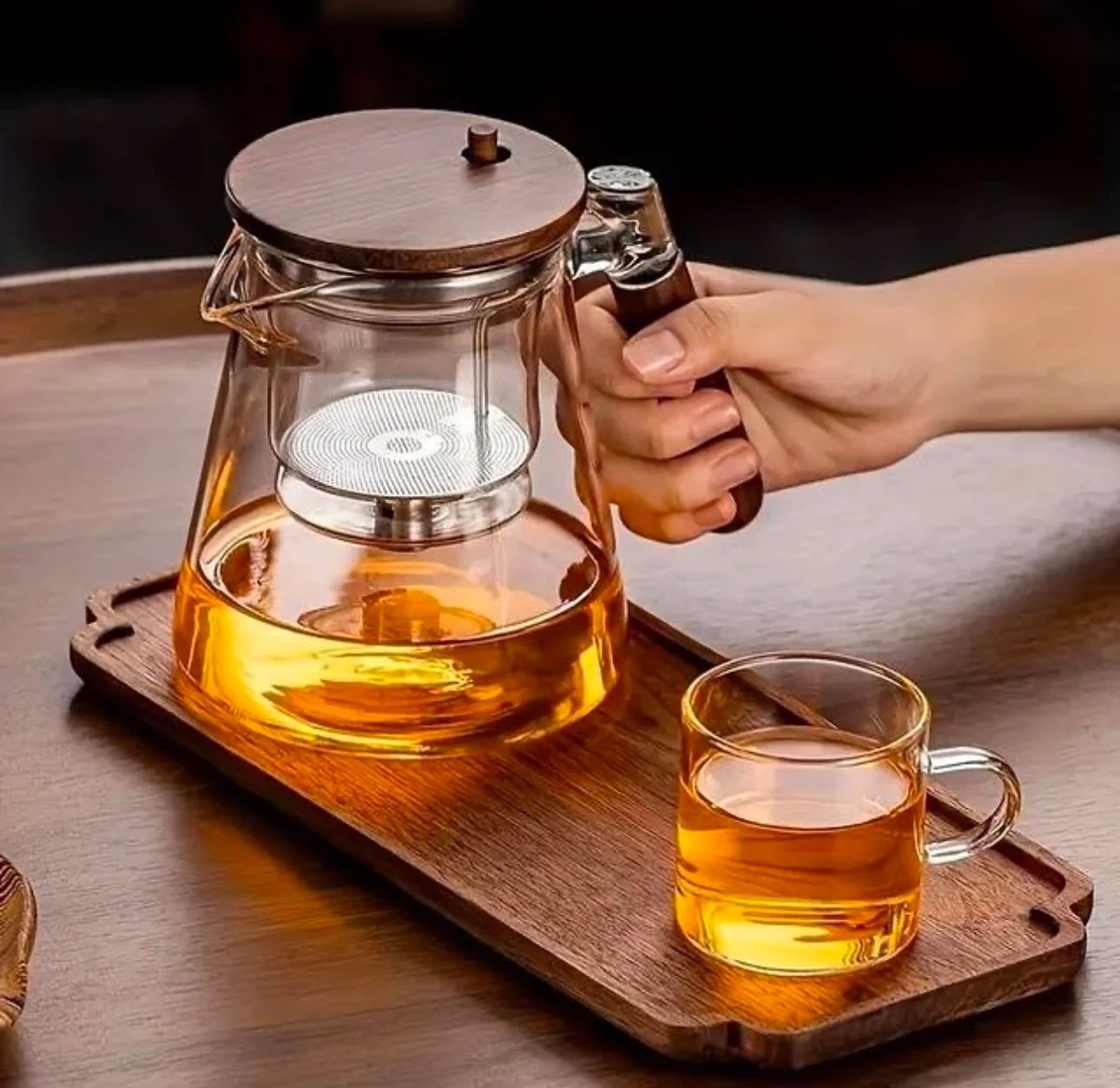 Tea Set,Tea Infuser For Loose Leaf Tea,Tea Sets For Adults,Kettle Teapot,Tea Steeper For Loose Tea,Tea Maker,Glass Tea Kettle,Tea Pitcher,Glass,Tea infuser Teapot - Image 5