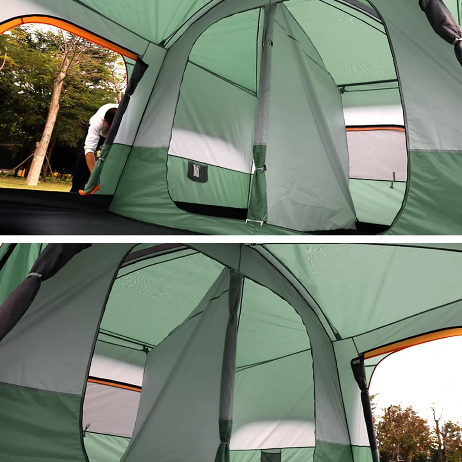 Tent for Camping 5 to 12 Persons Waterproof Camping Family Tent with 2 Rooms - Image 3