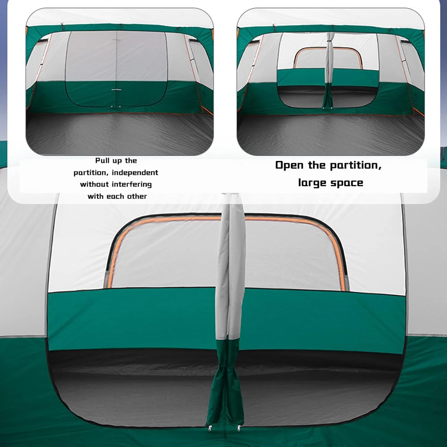 Tent for Camping 5 to 12 Persons Waterproof Camping Family Tent with 2 Rooms - Image 6