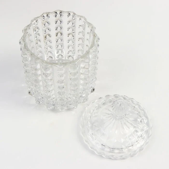 This elegant, eye catching, crisp white  glass sugar dish, vessel gives old school candy jar vibes - Image 2