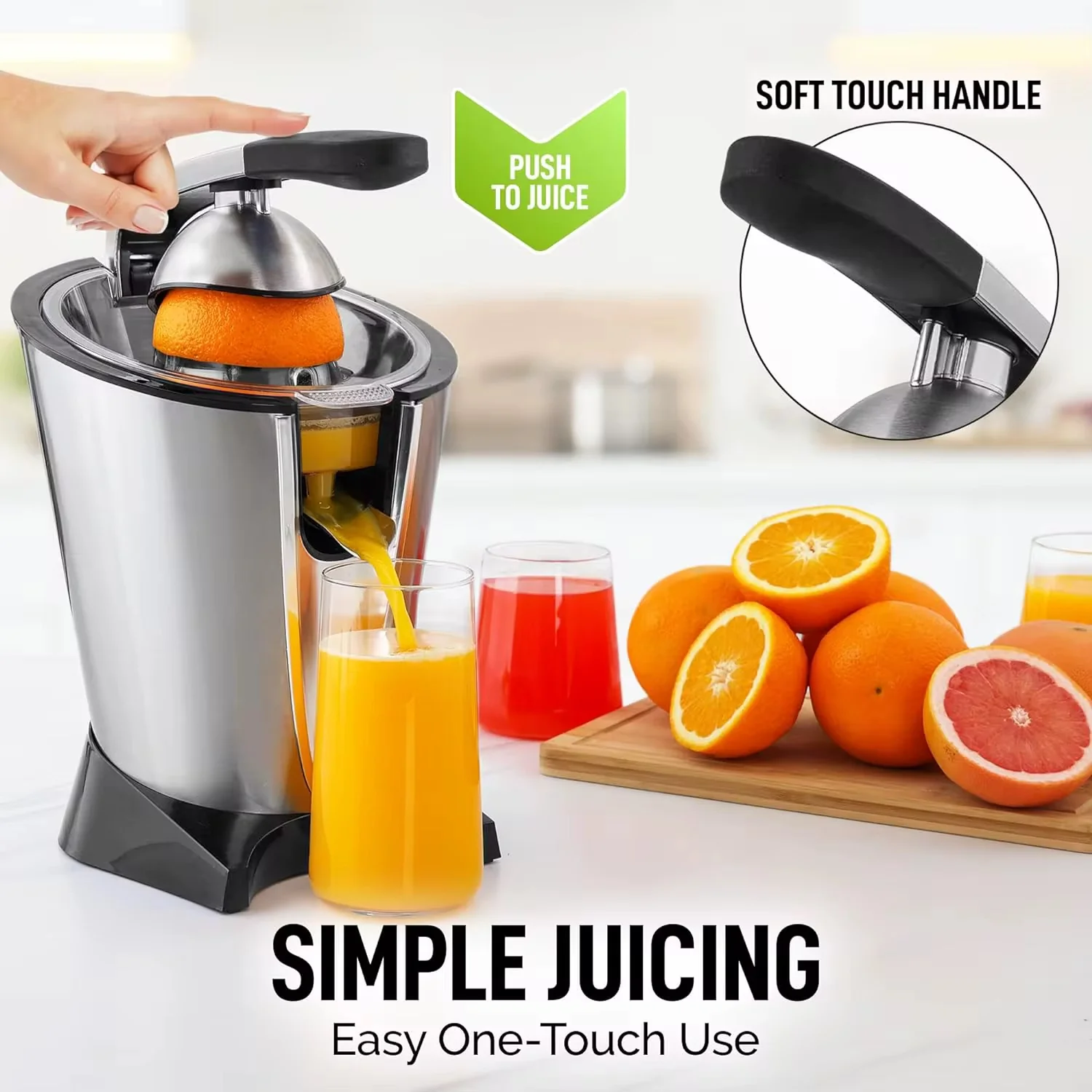 TLAC Citrus Juicer with Powerful Motor – Manual Lemon & Orange Squeezer with Soft Grip Handle – Easy-Clean Juice Press for Home, Café, Hotel | Buy in Keny - Image 3