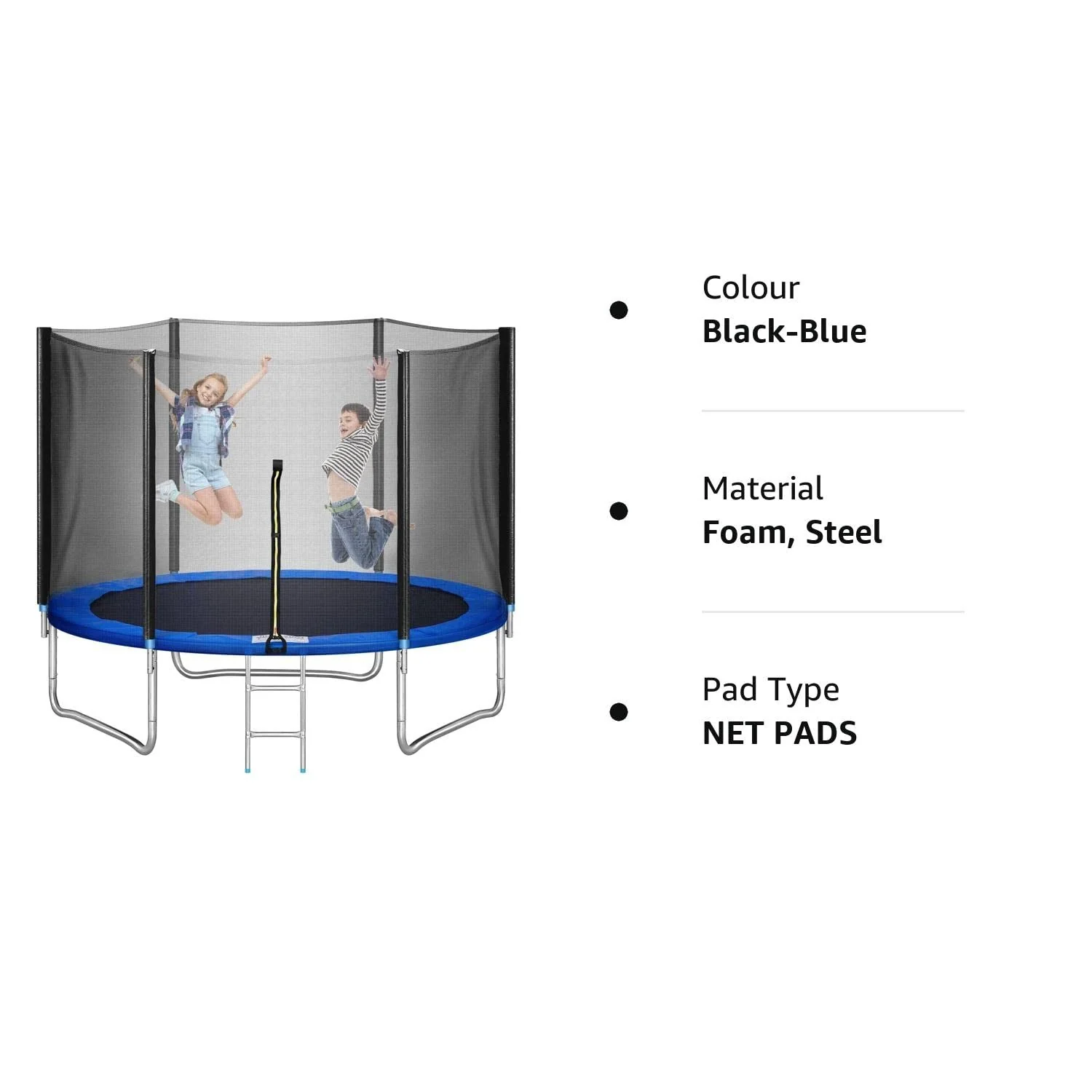 Trampoline 6FT Kids Trampoline with Safety Enclosure with Netting and Ladder Edge Cover Jumping Mat - Image 4