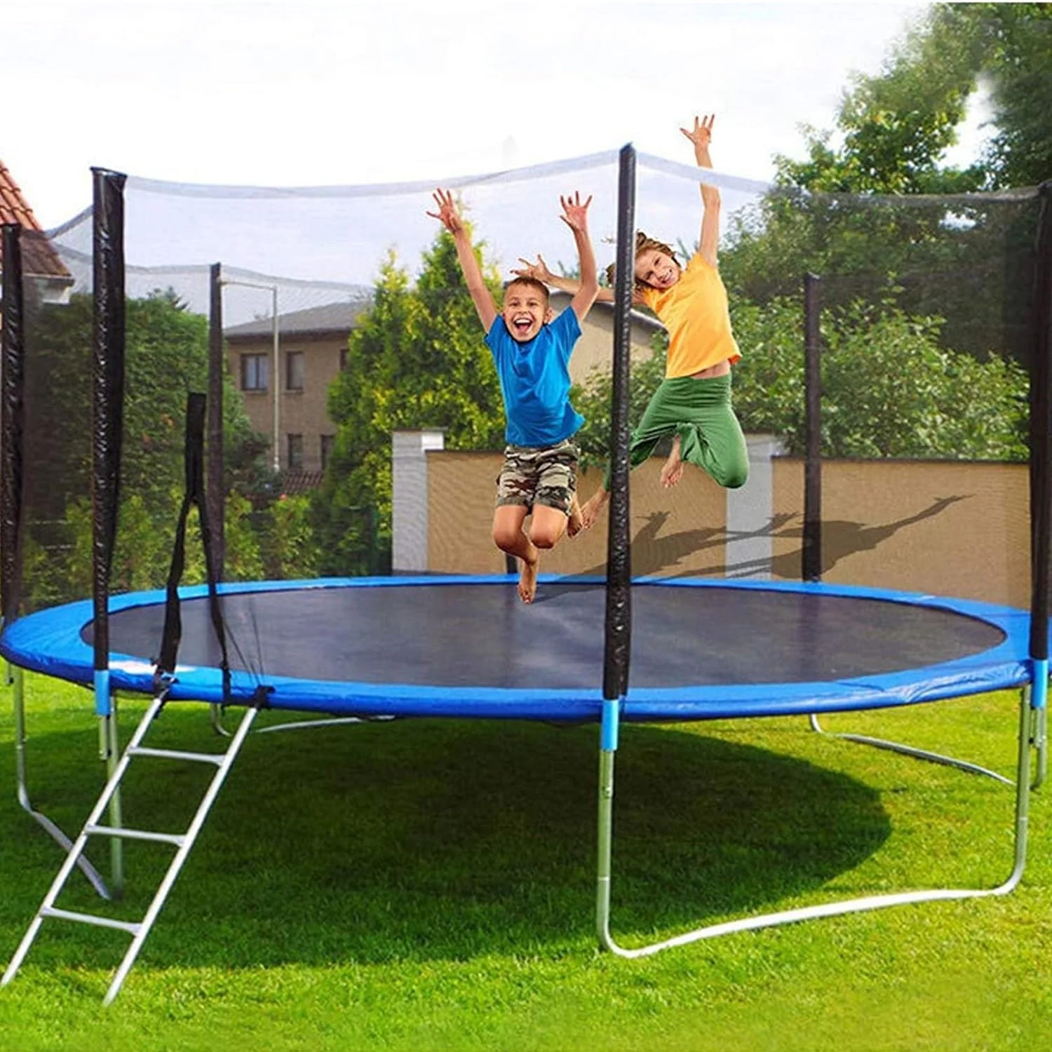 10 Feet Trampoline with Enclosure Net and Safety Pad for Kids and Adults Outdoor Jumping Mat - Image 2