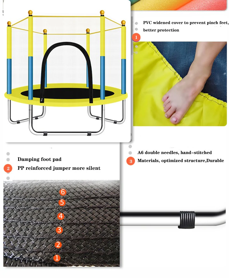 10 Feet Trampoline with Enclosure Net and Safety Pad for Kids and Adults Outdoor Jumping Mat - Image 5