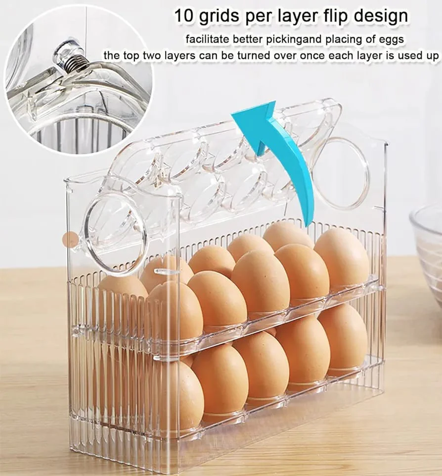 Transparent  Flip Egg Box Organizer - Image 7