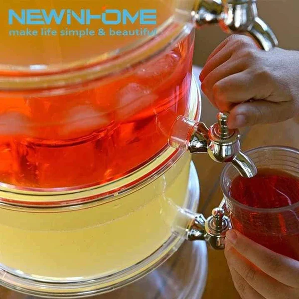 3-Tier Transparent Beverage Dispenser Large Capacity Juice & Drink Server for Parties, Homes & Events - Image 5