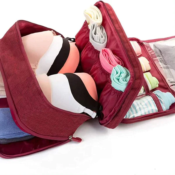 Travel Underwear & Accessories Organizer |  Multi-Compartment Packing Bag - Image 6