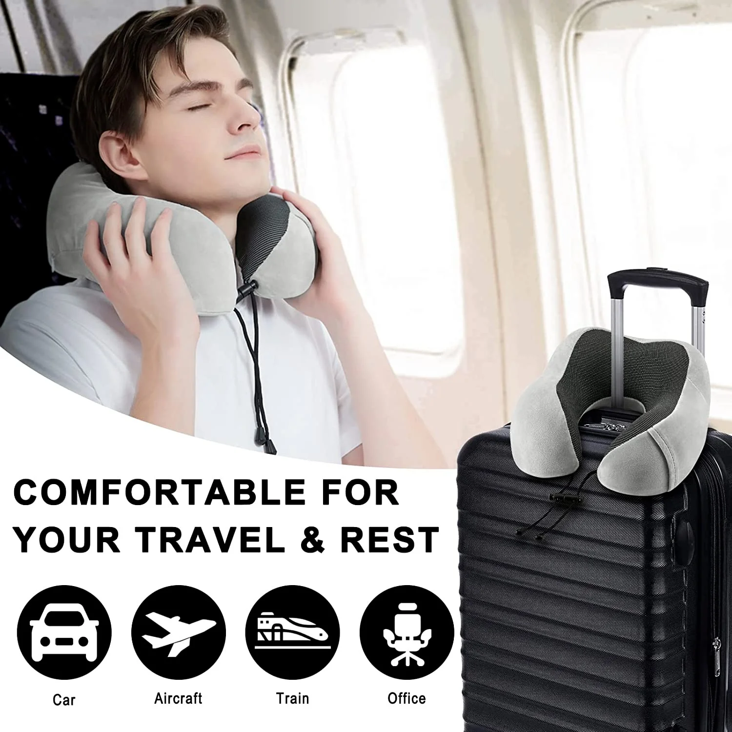 Travel Neck Pillow Pain Relief Soft Cervical Breathable Travel Comfy Pillow - Image 4
