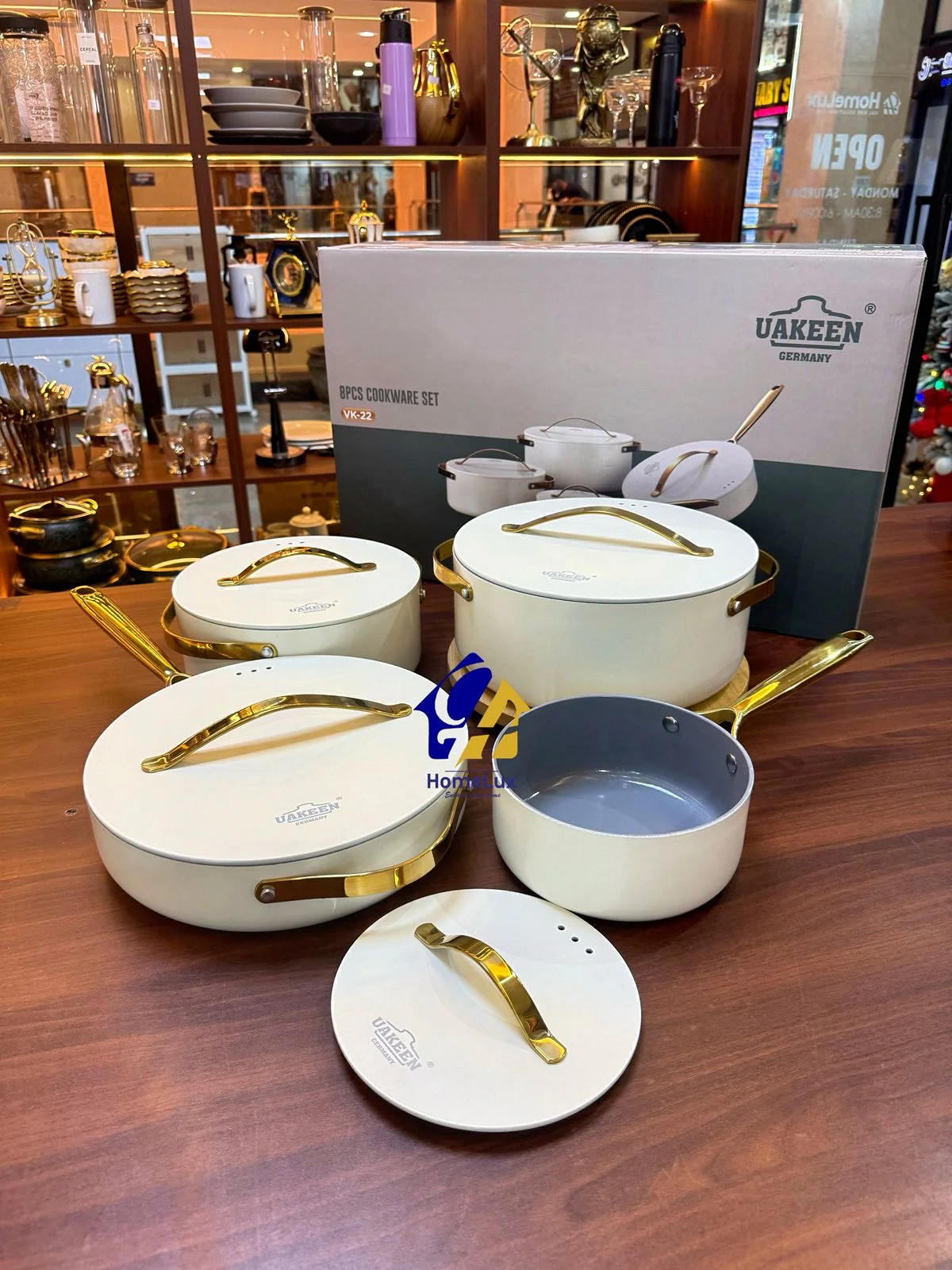 UAKEEN 8-Piece Ceramic Cookware Set  PFOA Free, Induction Compatible - Image 6