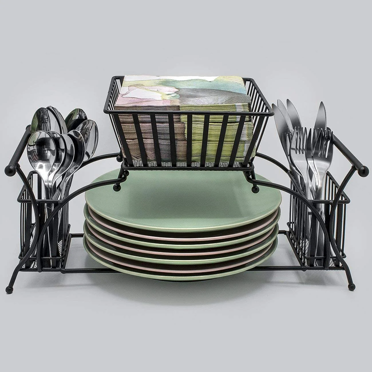 Unique Wrought Iron Dish Rack & Napkin Holder – Kitchen & Dining Organizer - Image 3