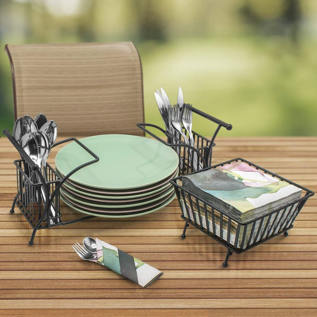 Unique Wrought Iron Dish Rack & Napkin Holder – Kitchen & Dining Organizer - Image 4
